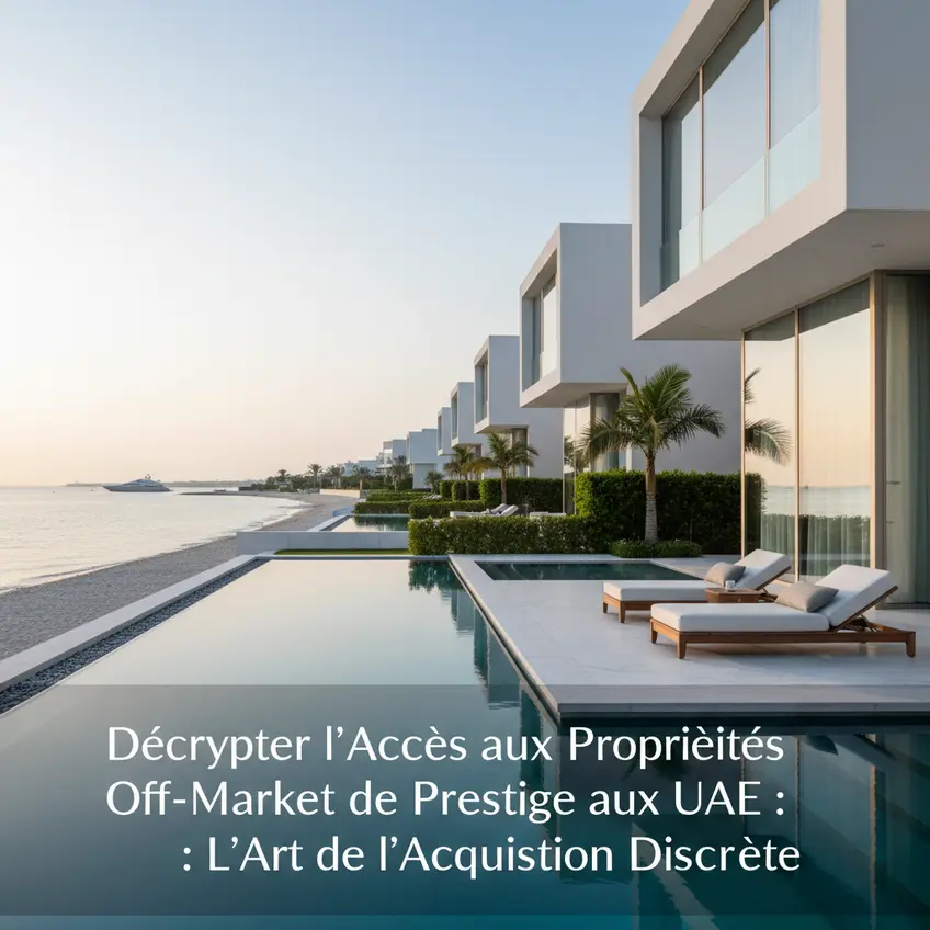 Quartier résidentiel de luxe à Dubaï avec des piscines privées et des espaces verts luxuriants, illustrant l'environnement prisé par les investisseurs HNWI.