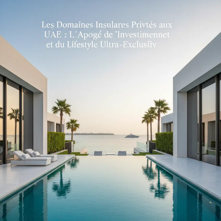 Vue aérienne d'îles privées artificielles au large de Dubaï, symbolisant l'apogée de l'investissement immobilier de luxe et des résidences ultra-exclusives.