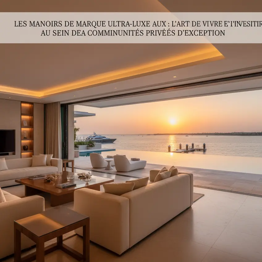 Architectures modernes et complexes résidentiels luxueux à Dubaï sous un ciel bleu, reflétant le dynamisme et la modernité du marché immobilier