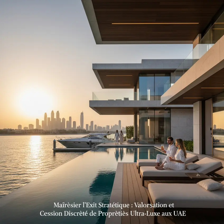 Propriété de luxe à Dubaï avec vue sur la ville, symbole d'un investissement stratégique