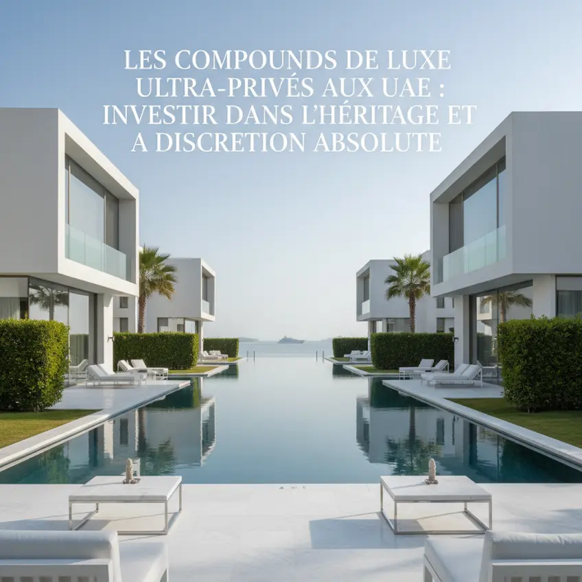 Vue aérienne d'un quartier résidentiel de luxe à Dubaï, illustrant les tendances du marché immobilier pour les résidences exclusives et les villas de prestige.