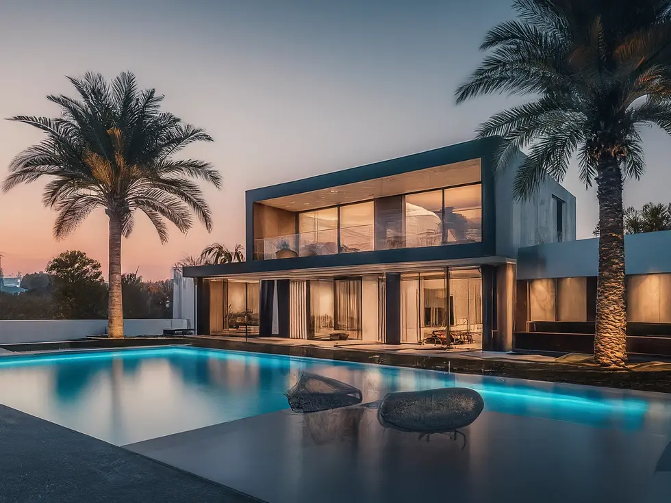 تصميم داخلي فاخر لشقة ذات علامة تجارية في دبي، يعكس قمة الرفاهية والأناقة