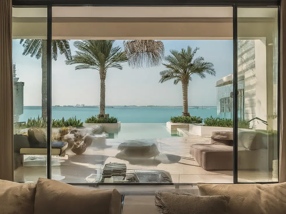 A sophisticated investor reviews documents in a modern, sunlit office overlooking Dubai, symbolizing informed decision-making in luxury real estate