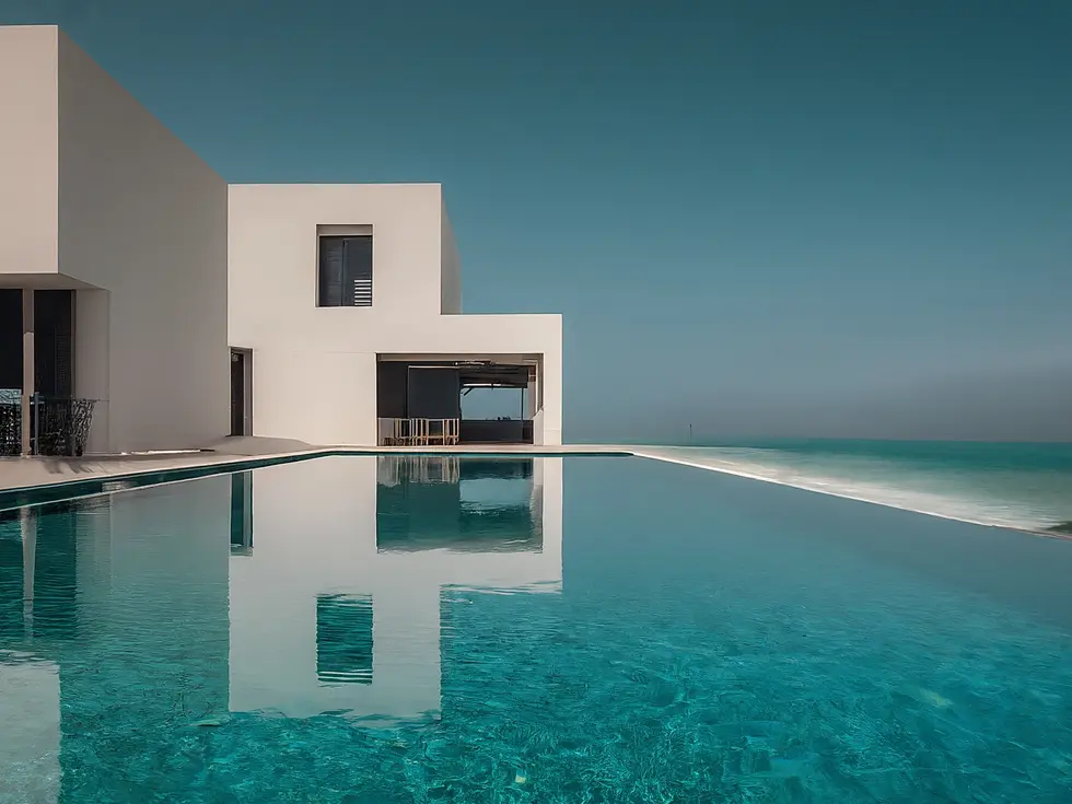 Panorama aérien de Palm Jumeirah, île artificielle avec villas de luxe et plages privées