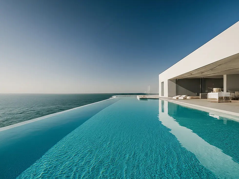 Vue aérienne de Palm Jumeirah avec des villas et des résidences de luxe en bord de mer, reflet du marché immobilier de prestige.